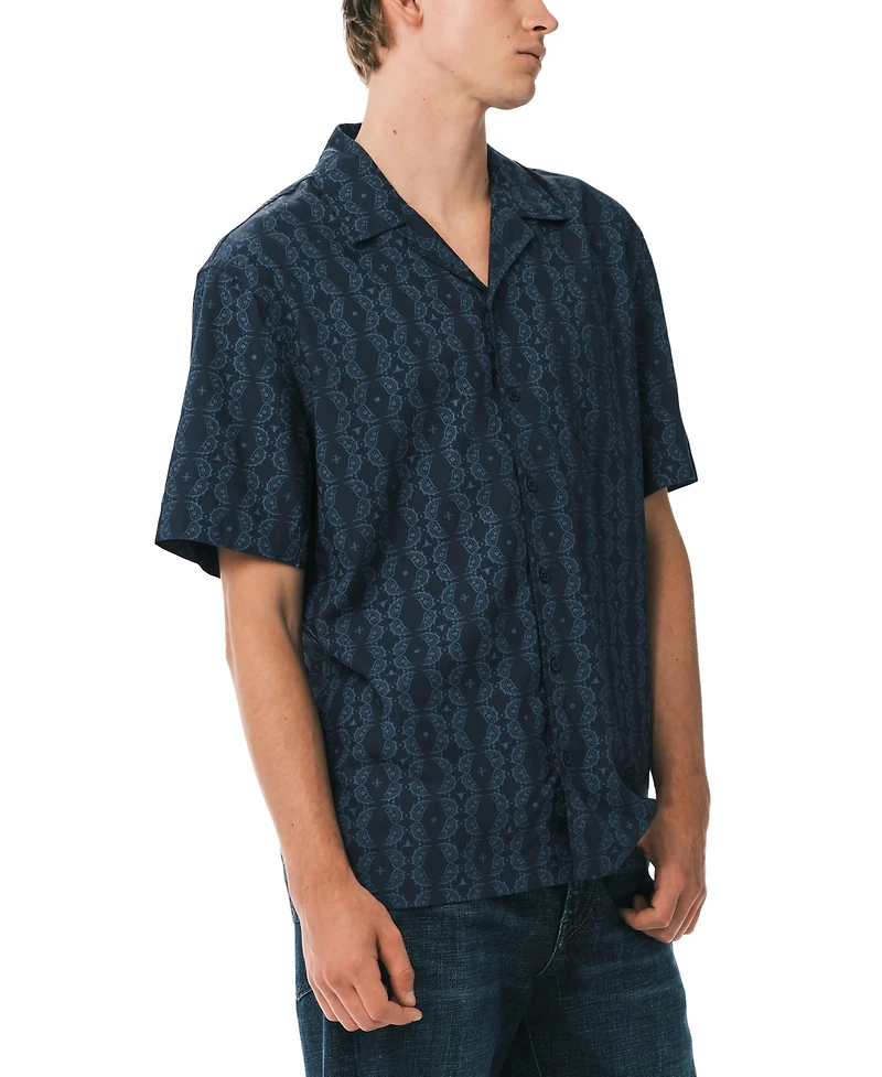 Buffalo David Bitton Men's Sandro Printed Short-Sleeve Camp Shirt