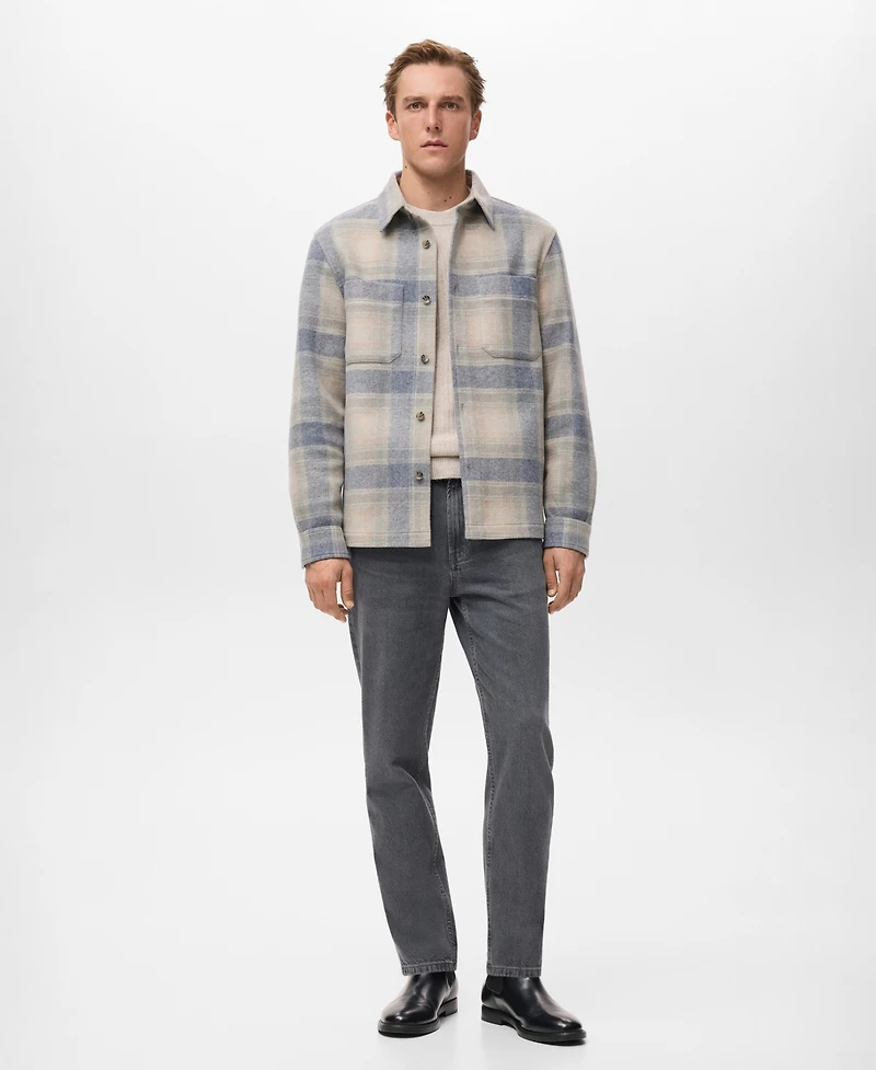 Mango Men's Check Flannel Overshirt