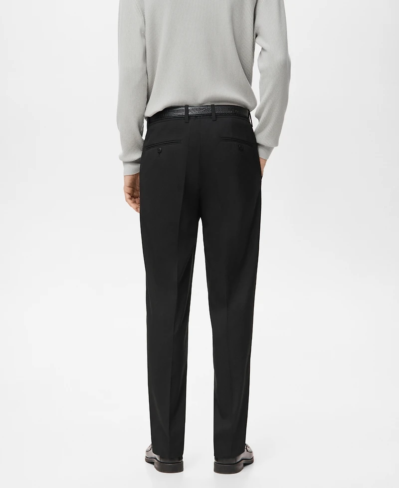 Mango Men's Pleated Straight-Leg Suit Pants