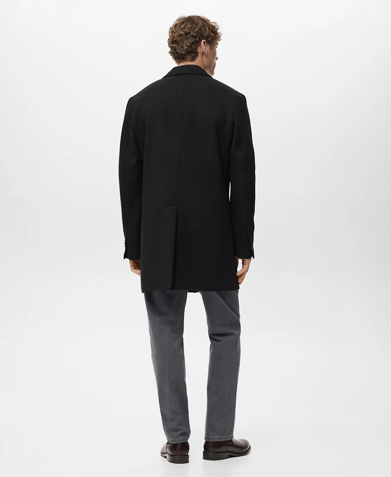 Mango Men's Lightweight Wool Coat