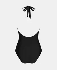 Cupshe Women's V-Neck Halter One-Piece Swimsuit with Mesh Trim