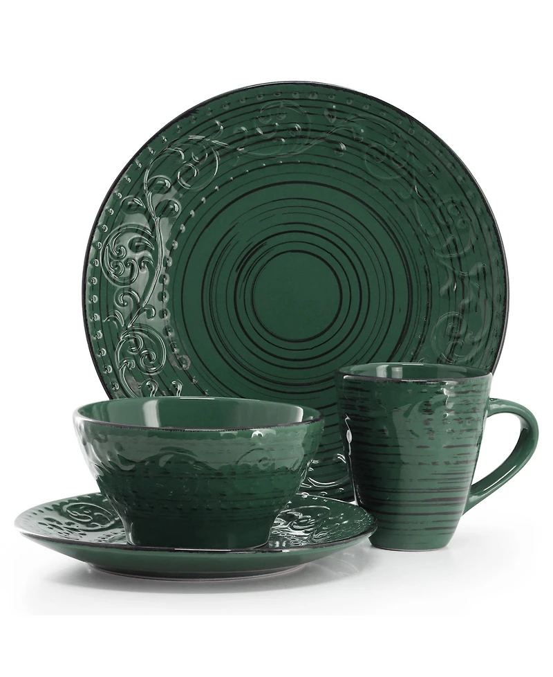 Elama Malibu 16-Pc. Dinnerware Set, Service For 4