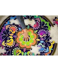 Kulture Khazana Rangoli Mandala: Activity Bundle -48 Pc Puzzle & Coloring Sticker Book