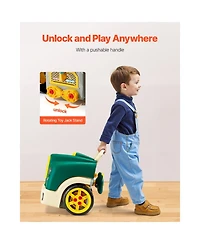 Slickblue Kids Engine Toy with 60 Pieces and Removable Car Repair Parts