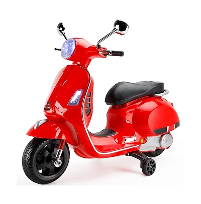 Bruce & Shark 6V 2 Mph Kids Ride-On Motorcycle with Training Wheels, Foot Pedal Drive & MP3 Player