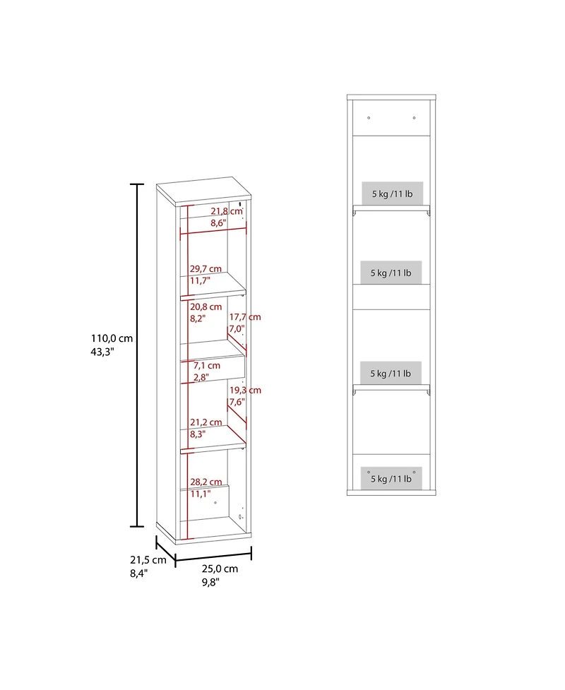 Fm Furniture Dateland Two-Door Wall Cabinet, Stylish Vertical Storage for Bathroom or Kitchen, Light beige and white