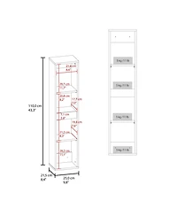 Fm Furniture Dateland Two-Door Wall Cabinet, Stylish Vertical Storage for Bathroom or Kitchen, Light beige and white