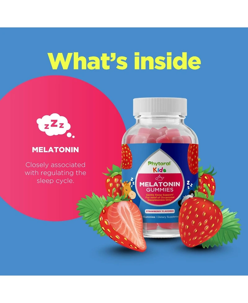 Phytoral Melatonin Gummies Kids, Strawberry, 60ct