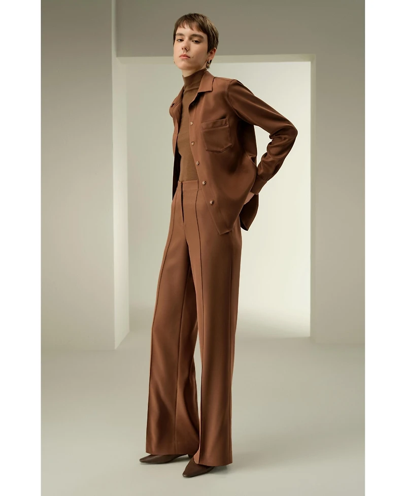 Lilysilk Women's Basic Silk Spread Collar Shirt