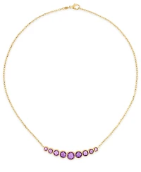 Macy's Amethyst (6-7/8 ct. t.w.) Bezel Set Smile Necklace 14k Gold Over Sterling Silver (Also Available Sky Blue Topaz)