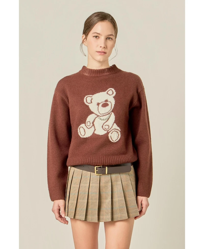 English Factory Women's Teddy Bear knit