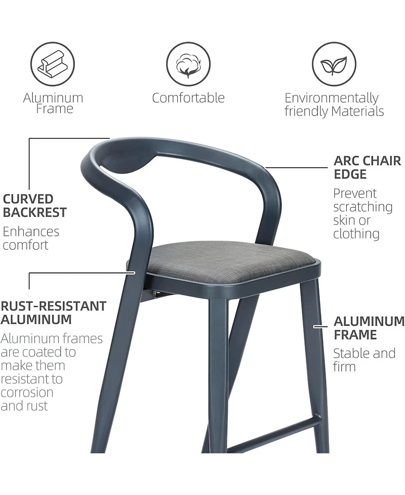 gaomon 2-Piece Counter Height Bar Stools with Back and Footrest for Indoor and Outdoor Use