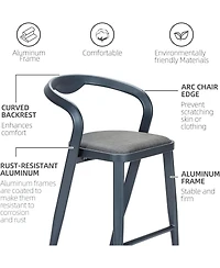 gaomon 2-Piece Counter Height Bar Stools with Back and Footrest for Indoor and Outdoor Use