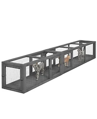 Zeus & Ruta 98 Inch Dark Gray 8 Door Outdoor Cat Tunnel