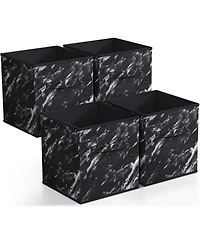 Sorbus 11 Inch 4 Pack Foldable Fabric Storage Cube Bins with Handle - for Organizing Home, Closet, Nursery, Playroom, and More
