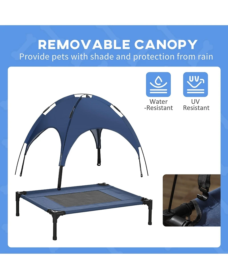 PawHut Elevated Pet Bed Dog Foldable Cot Tent Canopy Inst Shelter