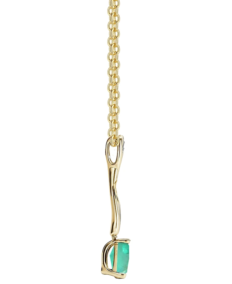 Macy's Emerald (5/8 ct. t.w.) & Diamond (1/6 Pendant Necklace 14k Yellow Gold (Also Available Sapphire Ruby)