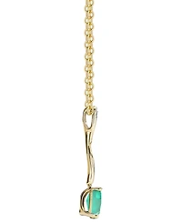 Macy's Emerald (5/8 ct. t.w.) & Diamond (1/6 Pendant Necklace 14k Yellow Gold (Also Available Sapphire Ruby)