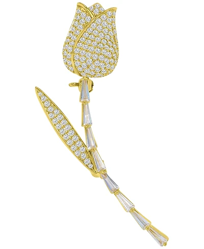Macy's Cubic Zirconia Tulip Pin Brooch