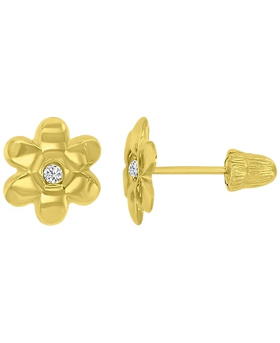 Macy's 14K Yellow Gold Flower Screw Back Stud Earrings