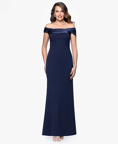 B&A By Betsy and Adam Women's Off-The-Shoulder Gown