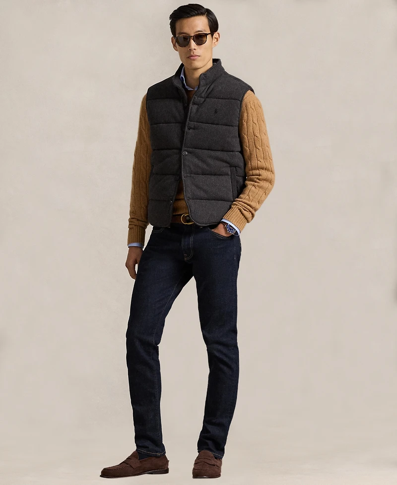 Polo Ralph Lauren Men's Herringbone Print Estate Mock-Neck Rib Vest