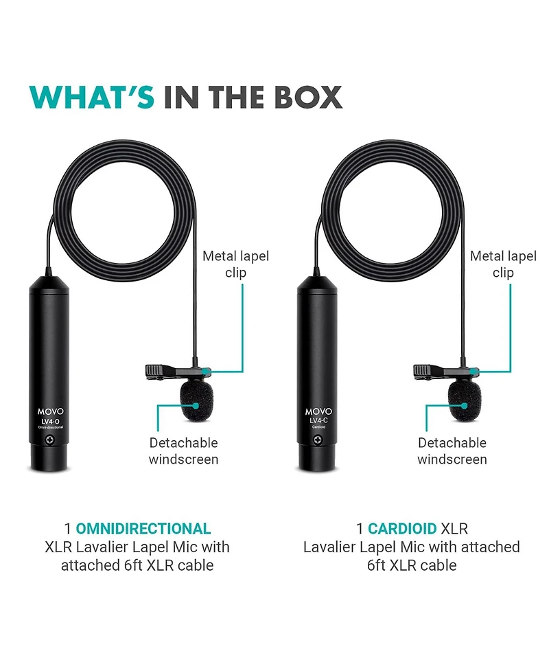 Movo LV4-c Cardioid Xlr Lavalier Microphone