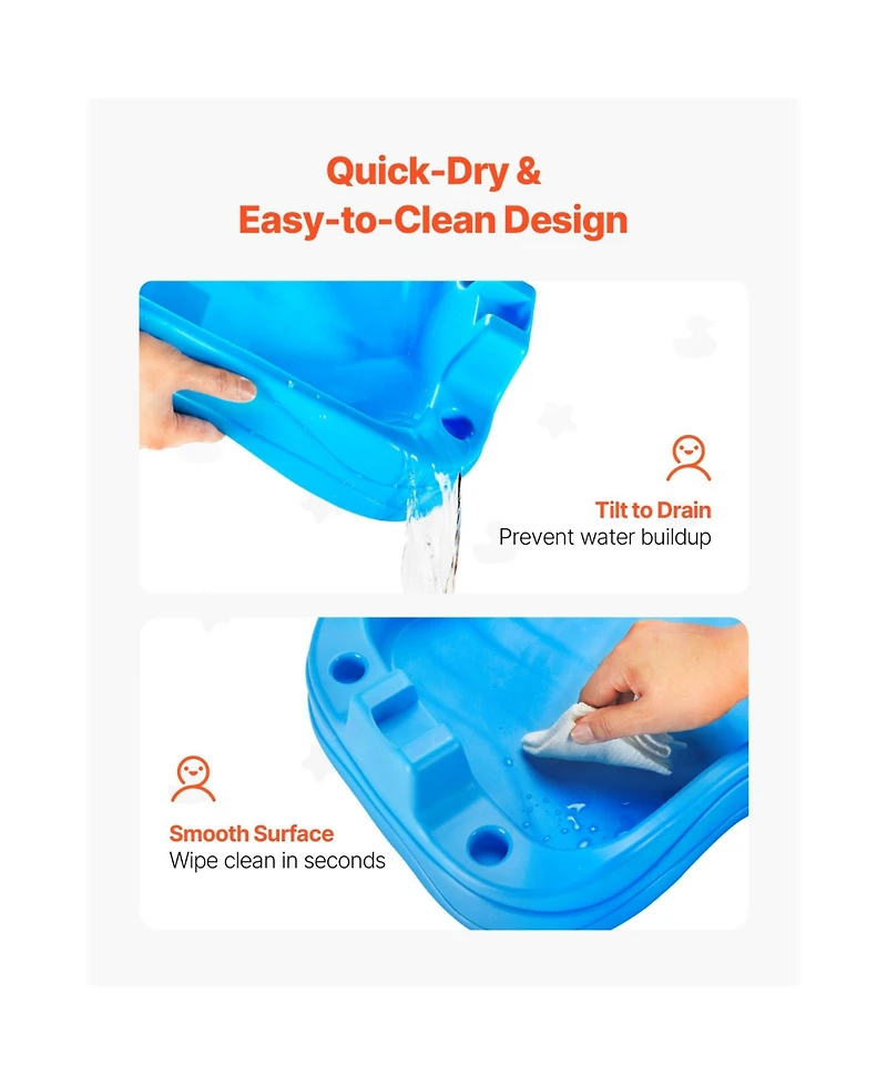 Slickblue Sand and Water Table for Toddlers, Double-Sided Kids Activity Waterfall Playset with 37PCS Accessories