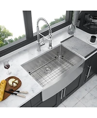 flynama 30x21x10-Inch Stainless Steel Farmhouse Apron Front Single Bowl Kitchen Sink