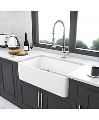 flynama 30x20x9-Inch Porcelain Ceramic Farmhouse Apron Front Single Bowl Kitchen Sink