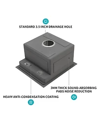 flynama 15x17x9inch Undermount Bar Sink with Folding Faucet Single Bowl 16 Gauge Stainless Steel
