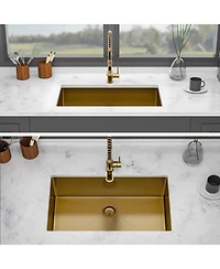 flynama 32x19x10-Inch Stainless Steel Undermount Farmhouse Kitchen Sink Single Bowl with Grid