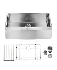huluwat 33x21x10inch Farmhouse Apron Single Bowl Kitchen Sink Stainless Steel