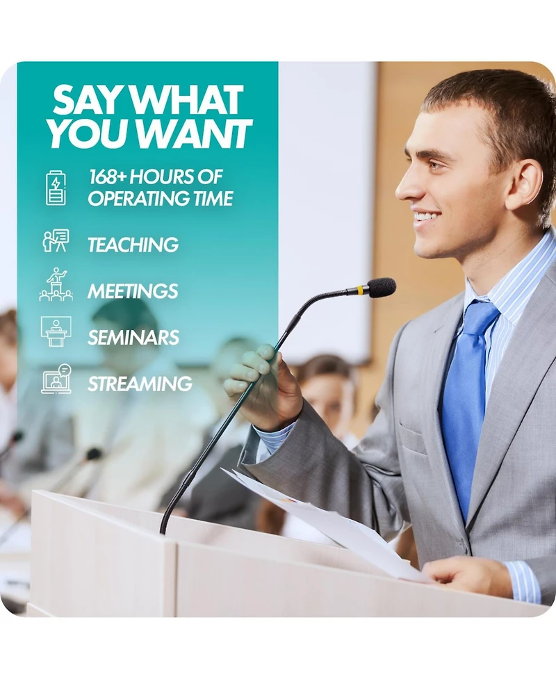 Movo Gm-9 Xlr Gooseneck Microphone with Interface with Xlr Output