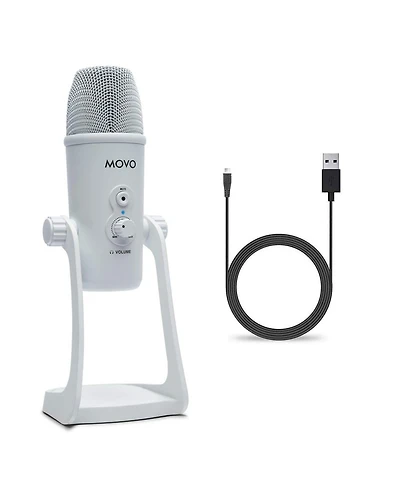 Movo UM700W White Desktop Usb Microphone for Computer
