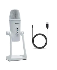 Movo UM700W White Desktop Usb Microphone for Computer