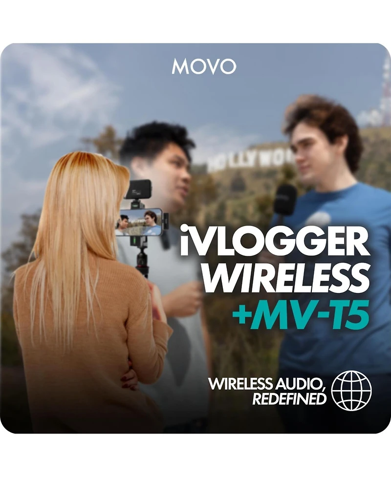 Movo iVlogger Wireless Vlogging Kit with Fullsize Tripod for iPhone