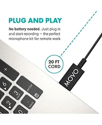 Movo M1 Usb Lavalier Lapel Clip-on Omnidirectional Condenser Computer Microphone for Pc and Mac