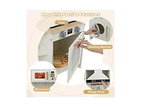 Slickblue Wooden Toy Kitchen for Kids with Functional Faucet and Sink