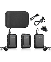 Movo Wmx-1-duo 2.4GHz Dual Wireless Lavalier Microphone System Compatible with Cameras and Smartphones