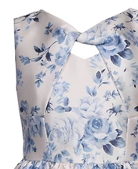 Bonnie Jean Girls' 7-16 Sleeveless Floral Mikado Twist Keyhole Bodice Dress