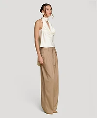 Avec Les Filles Women's Long Tie Halter Top