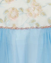 Rare Editions Girls' 7-16 Embroidered Mesh Illusion Bodice High-Low Dress
