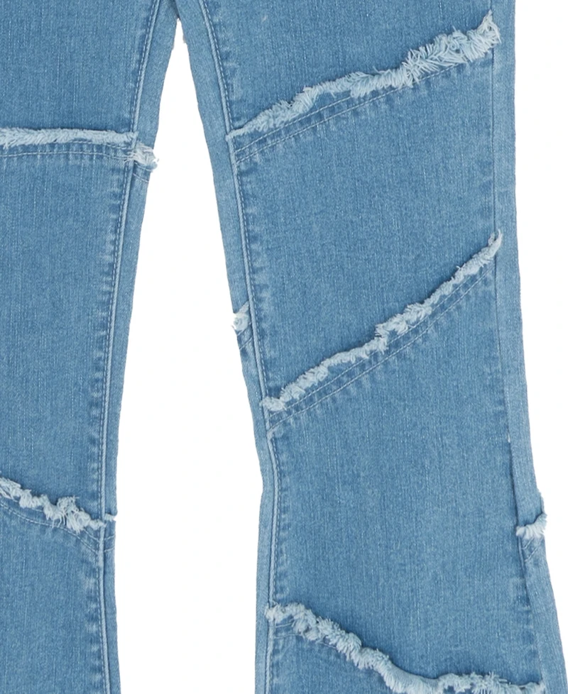 Rare Editions Girls' 7-12 Long-Sleeve Crochet Sweater and Flare Jeans, 2-Piece Set