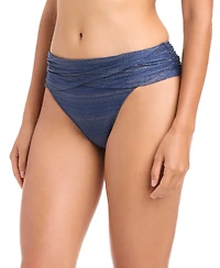Bleu by Rod Beattie Women's Shimmer Ruched Sarong Hipster Bottoms