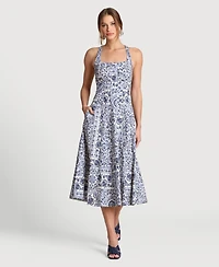 Avec Les Filles Women's Scoop Neck Midi Dress