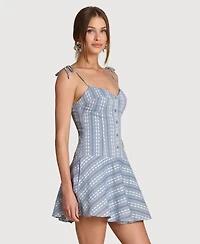 Avec Les Filles Women's Drop Waist Mini Dress