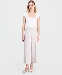 Anne Klein Women's High-Rise Cropped Wide-Leg Pants