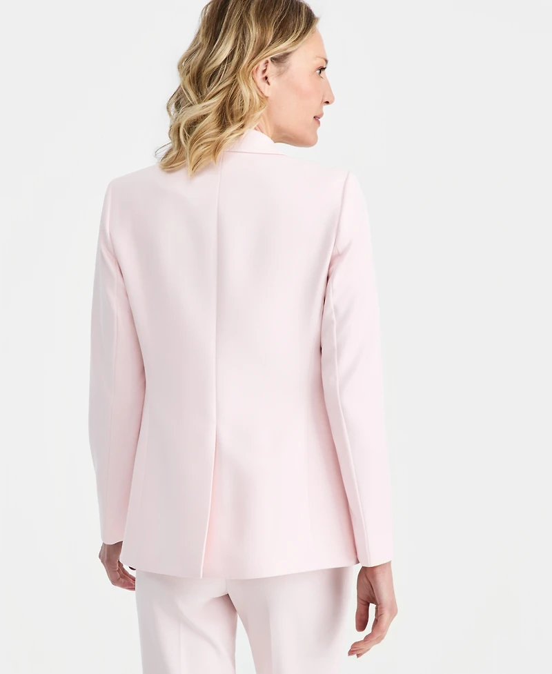 Anne Klein Women's Rhinestone-Brooch One-Button Blazer