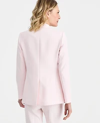 Anne Klein Women's Rhinestone-Brooch One-Button Blazer